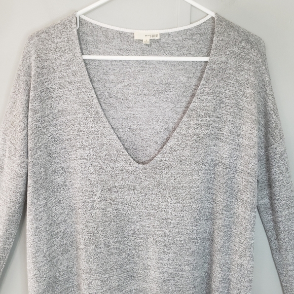 Aritzia Wilfred Free Gray Gail V-Neck Sweater Mini Dress - Picture 4 of 12